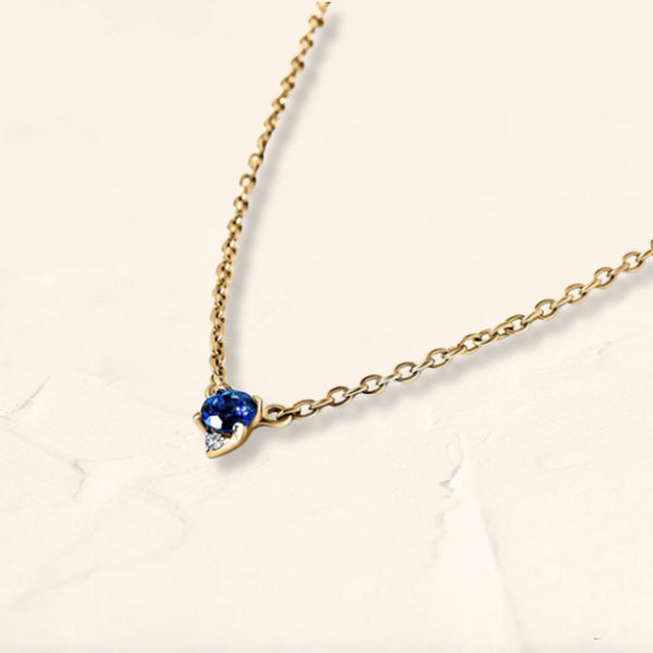 Gold vermeil sapphire diamond necklace