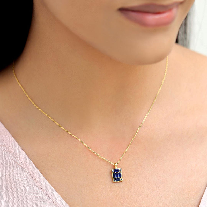 Atma sapphire geometric necklace