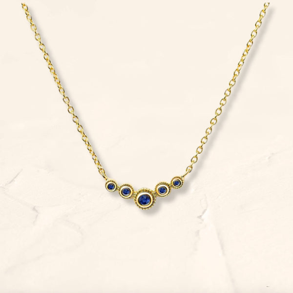 Fine sapphire river necklace in vermeil