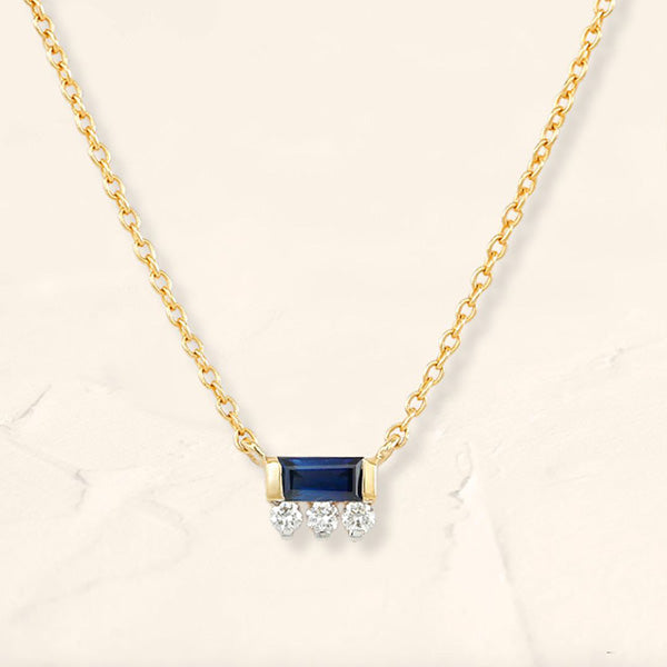 Prana diamond and sapphire necklace in yellow gold