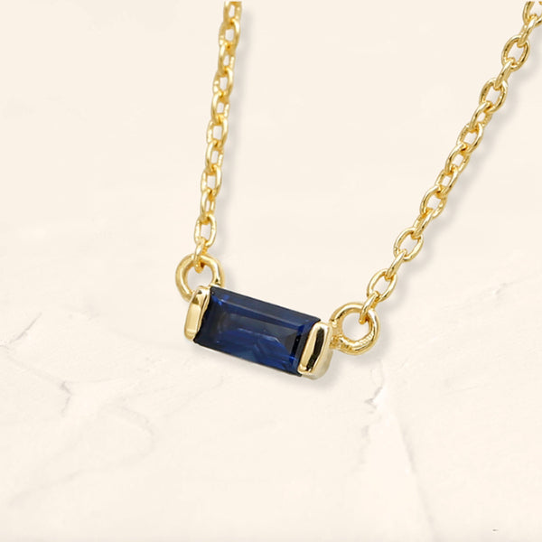 Shanti sapphire baguette necklace in vermeil