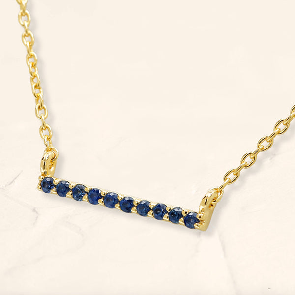 Ujala bar necklace in sapphire and vermeil