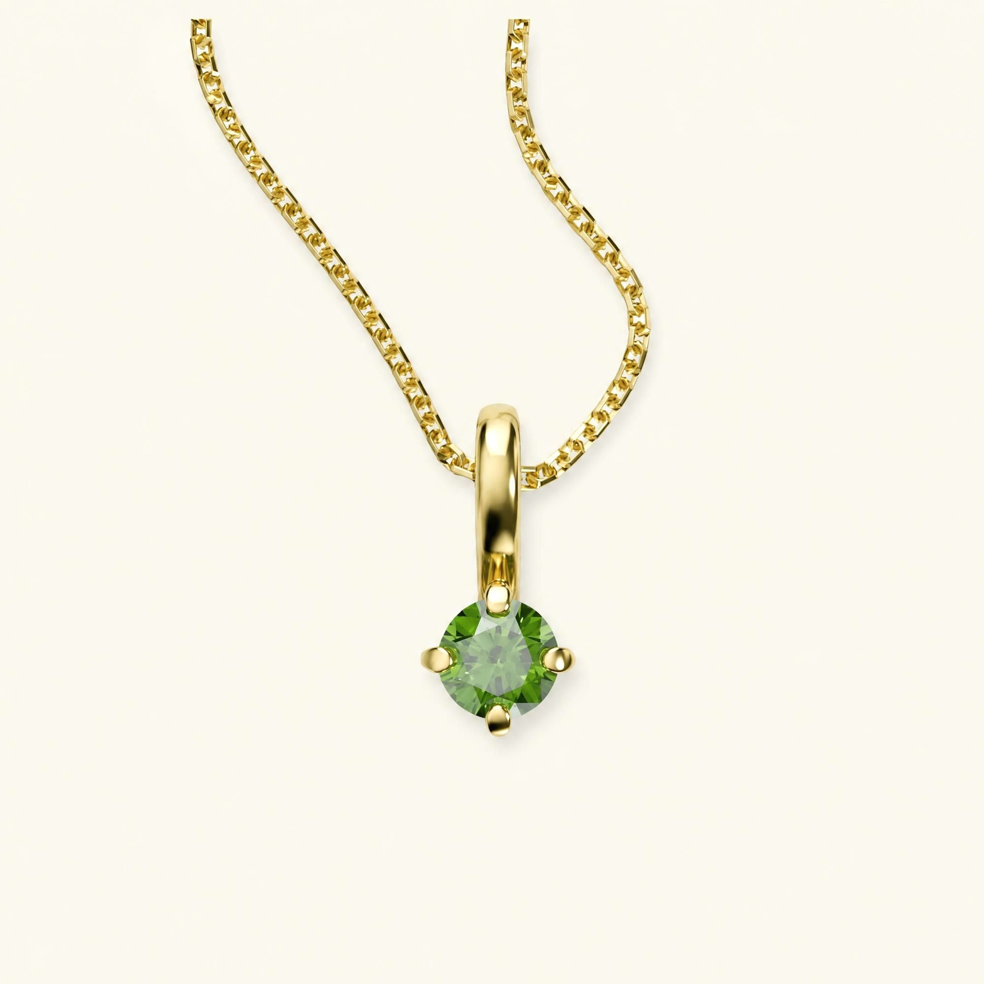 collier diamant vert en or jaune 18cts