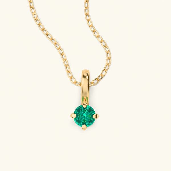 collier emeraude solitaire or jaune Saral