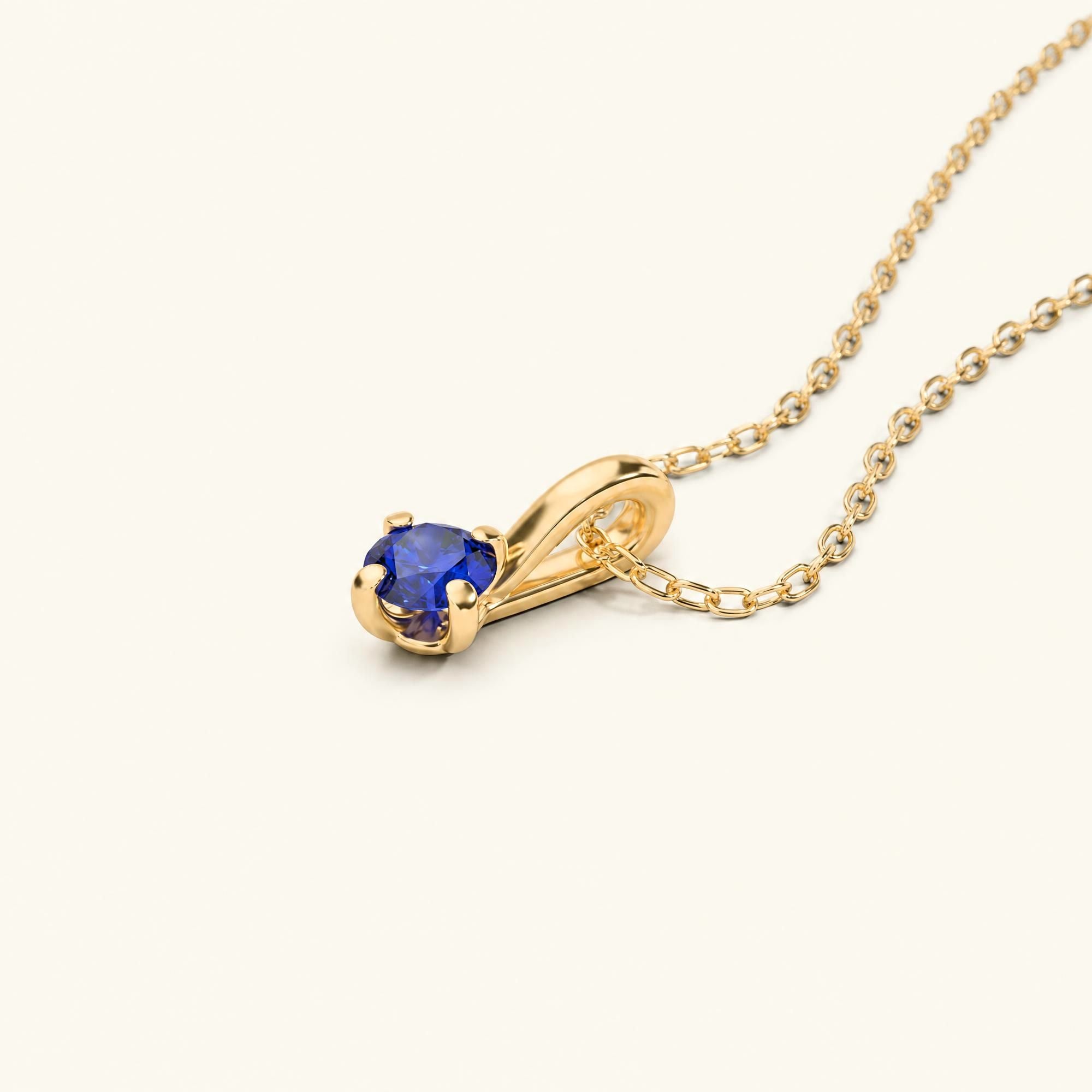 collier saphir solitaire Saral