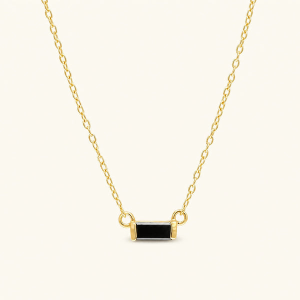 Collier baguette diamant noir Shanti