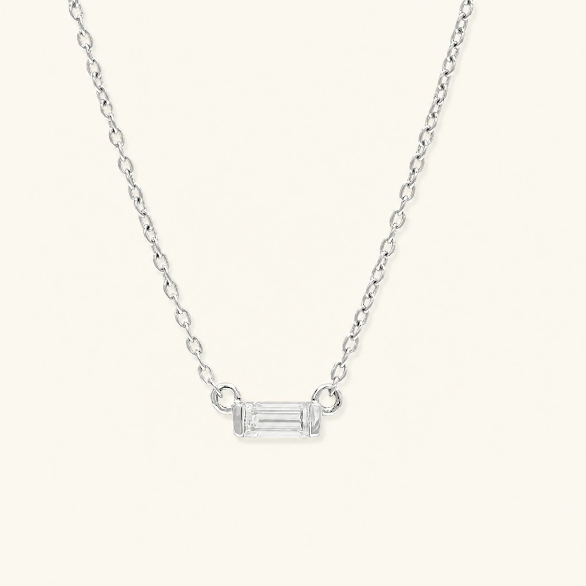 collier baguette diamant Shanti en or blanc