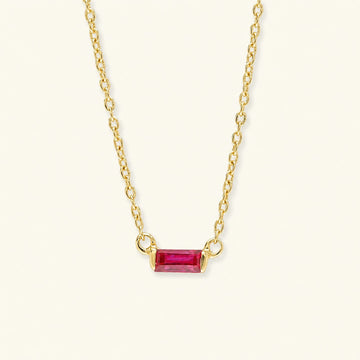 Collier baguette Shanti en rubis et or jaune