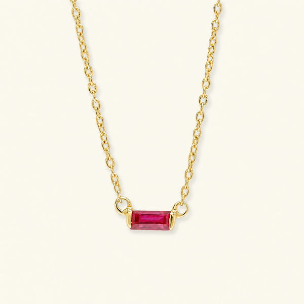 Collier baguette Shanti en rubis et or jaune