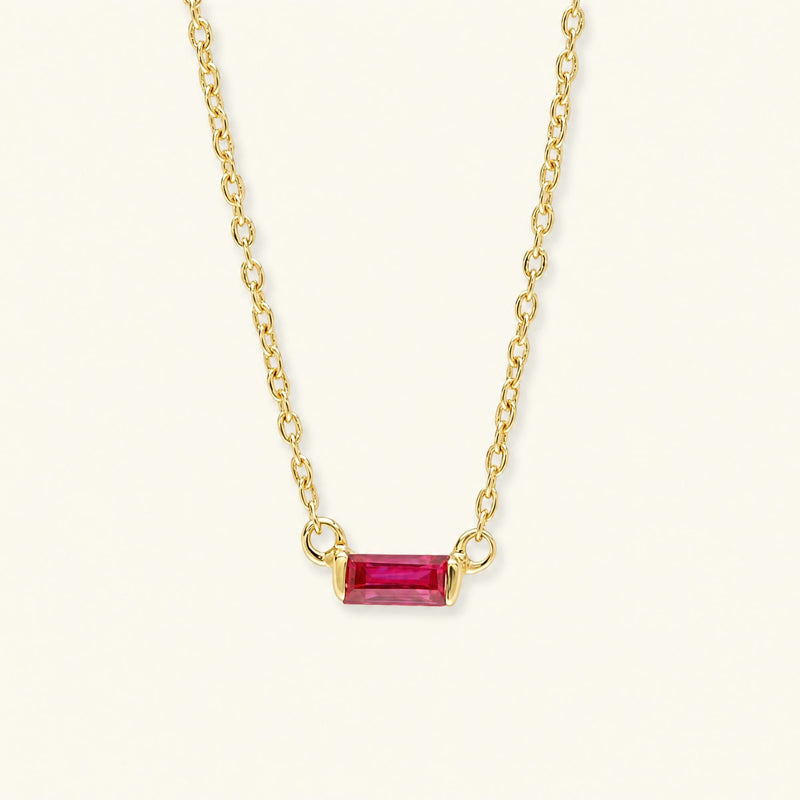 Collier baguette Shanti en rubis et or jaune
