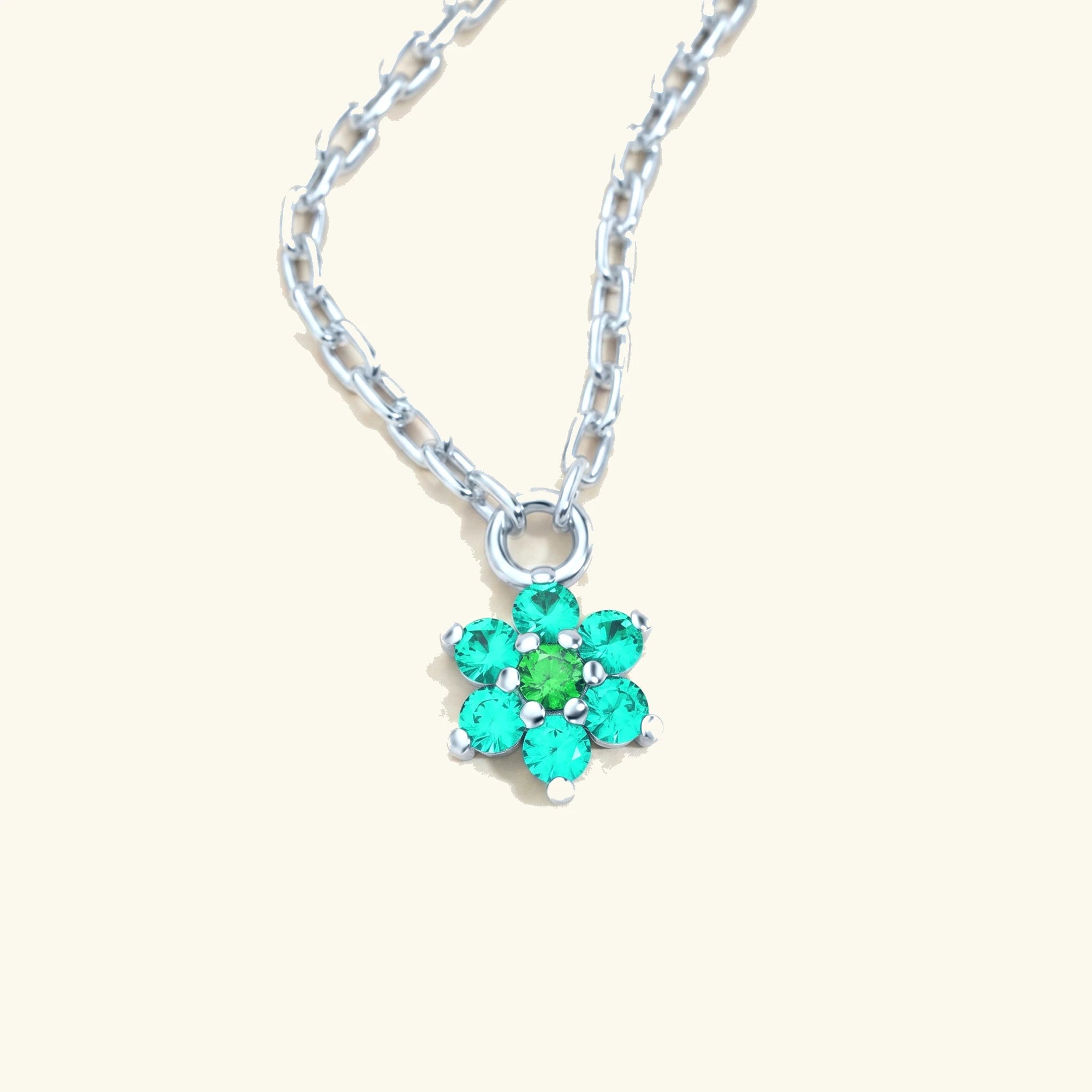 collier surya or blanc emeraude
