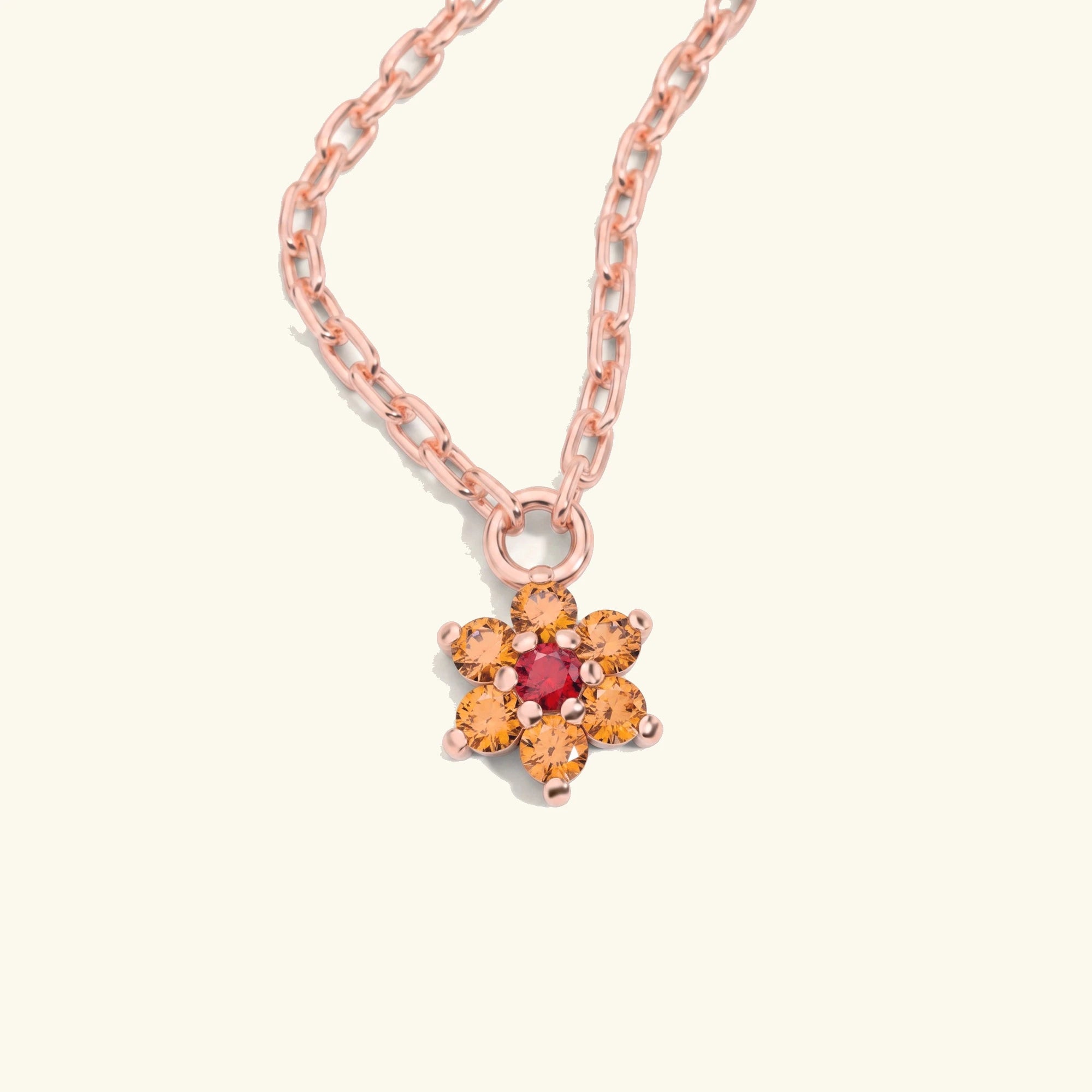 collier saphir orange surya or rose
