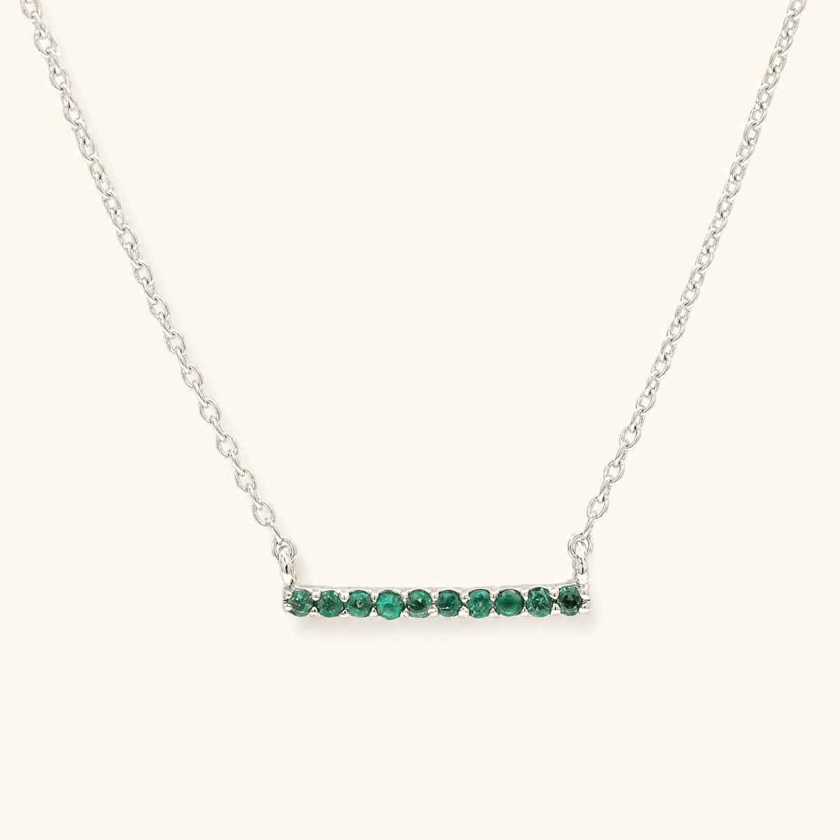 collier bar d'émeraude ujala or blanc