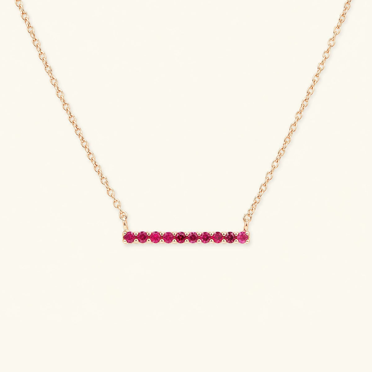 Collier bar Ujala en rubis et or rose
