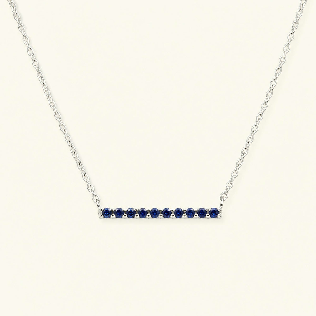 Collier bar Ujala en saphir et or blanc