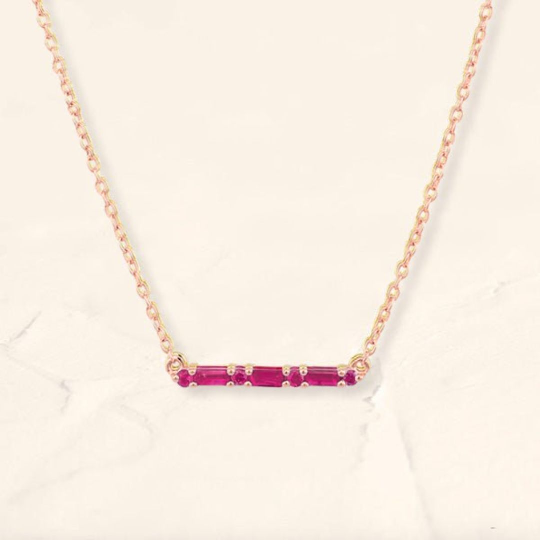 collier bhagya rubis or rose pour femme
