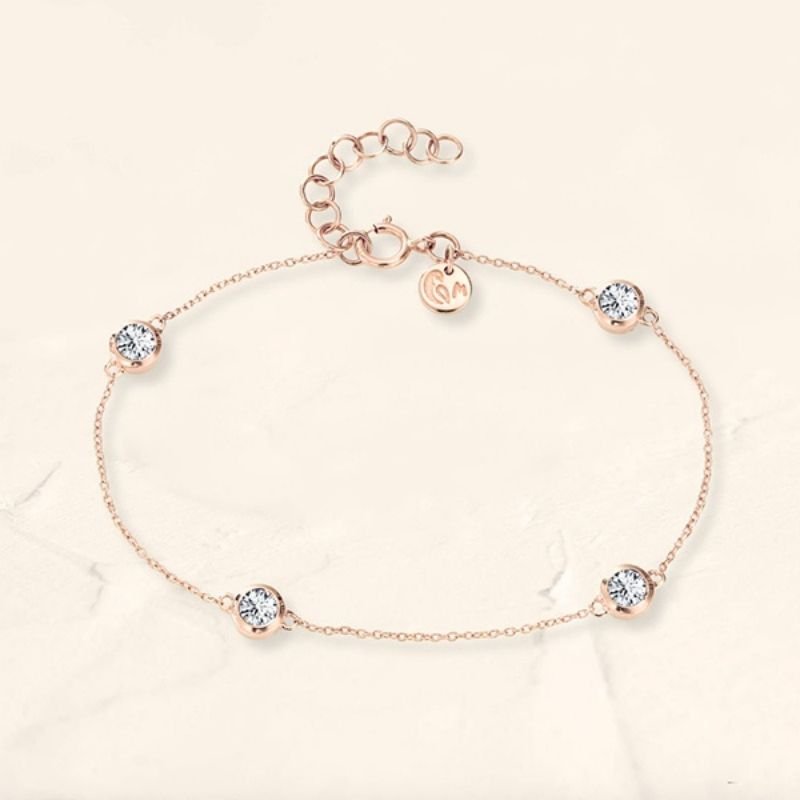 collier en diamant or rose Dhanya 18 carats