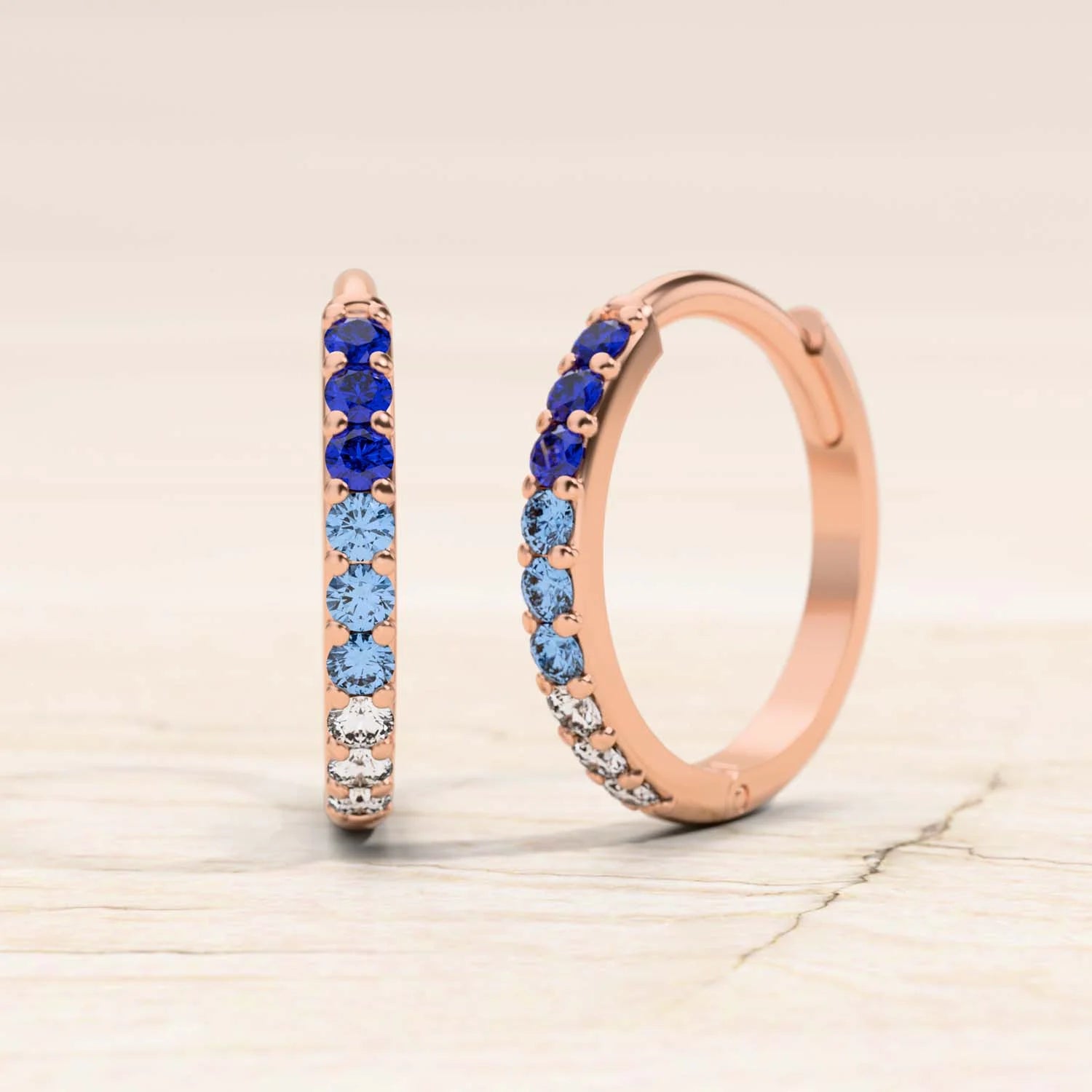 créoles or rose saphir jyoti