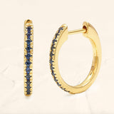 Sapphire paved Ujala hoops side view