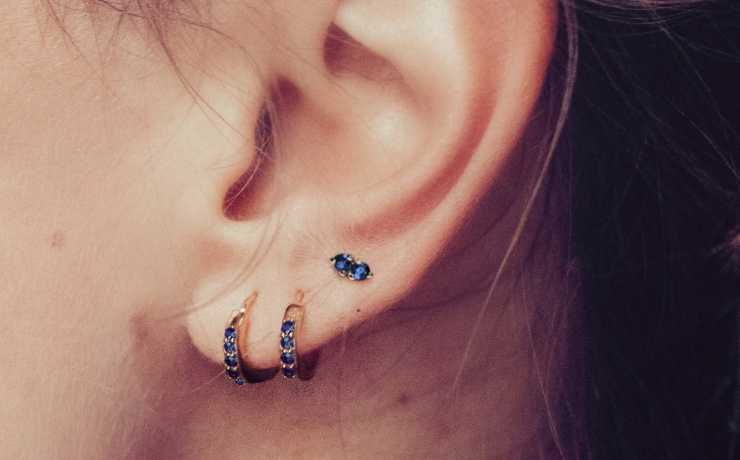 boucles d'oreilles créoles saphir superposables