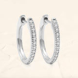 Women's diamond hoop earrings 18K White Gold