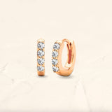 Small 18-carat rose gold diamond hoop earrings
