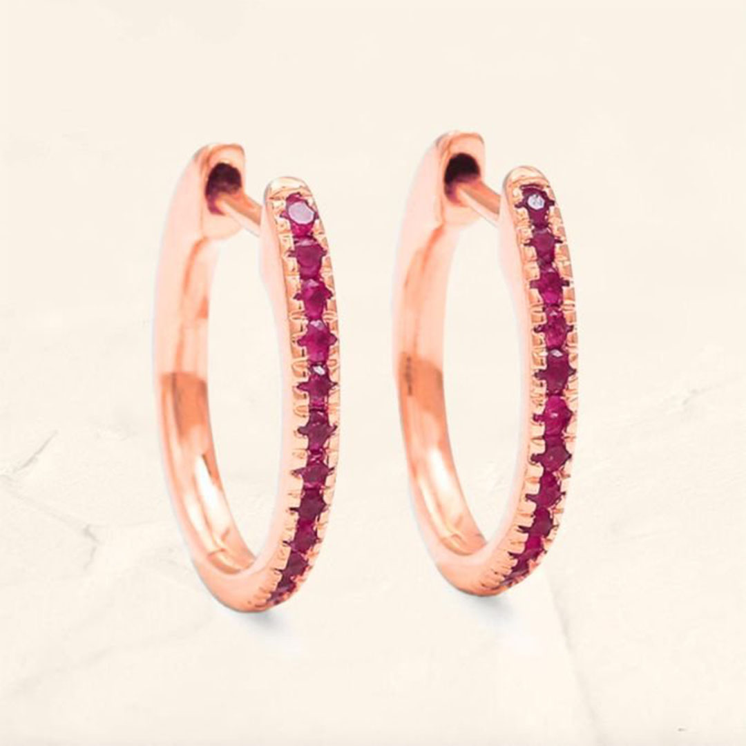 Pendientes de Aro ujala ruby oro blanco para mujer