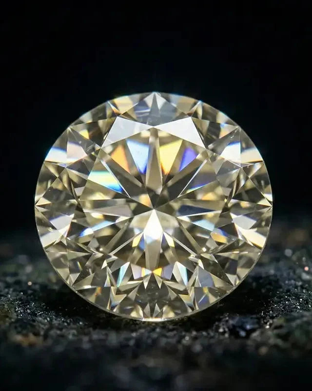 Diamant naturel taillé brillant, jeu de lumière symbolisant force et éternité