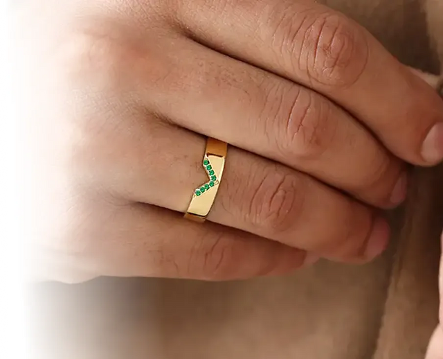 bague homme emeraude
