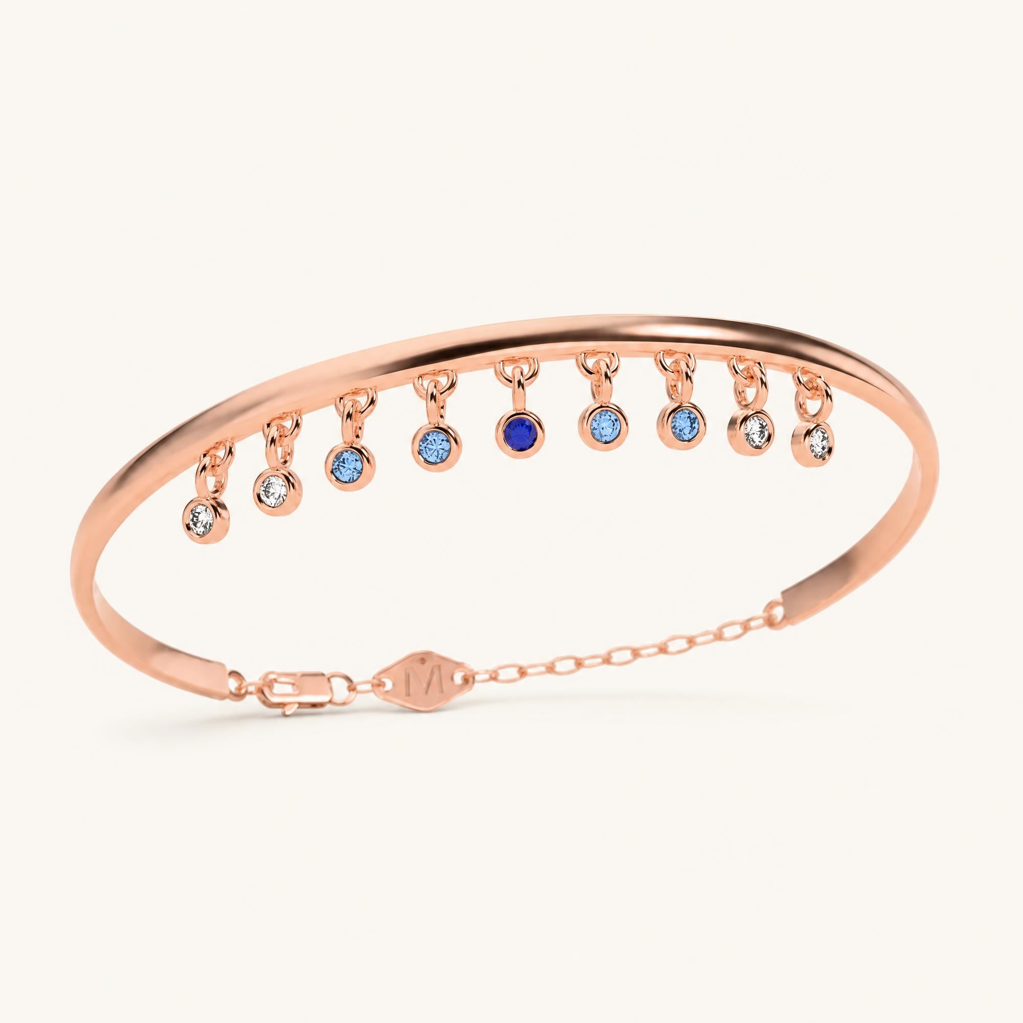 Jonc Megha saphir horizon or rose 