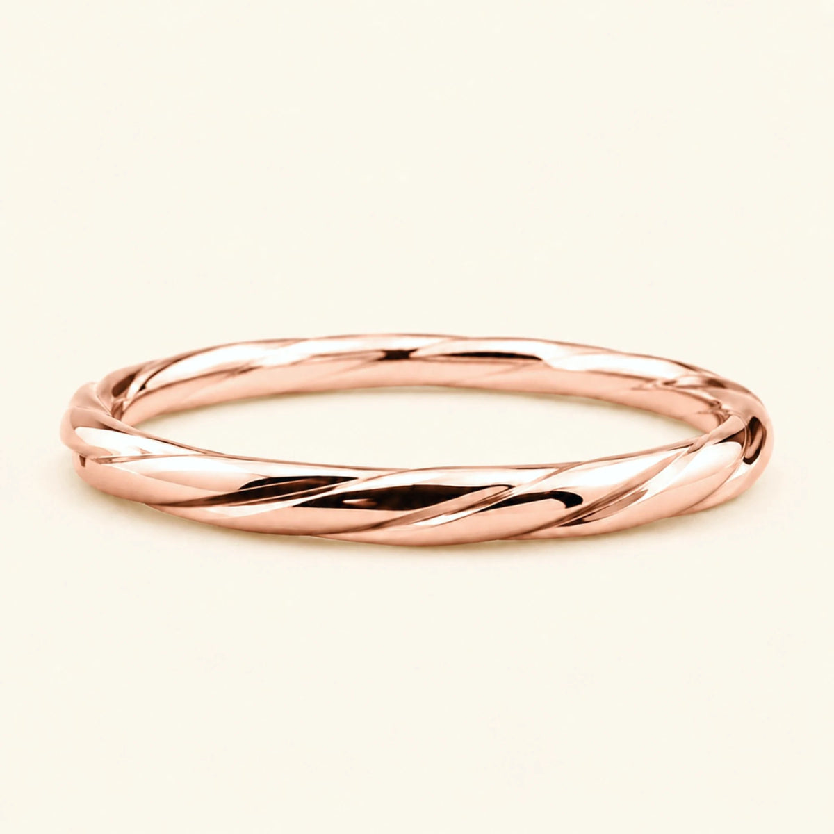 Alliance torsadée or rose 18 carats homme Vasuki, jonc vrillé