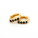 Sumitra hoop earrings in 18k Gold Vermeil and black diamonds                                