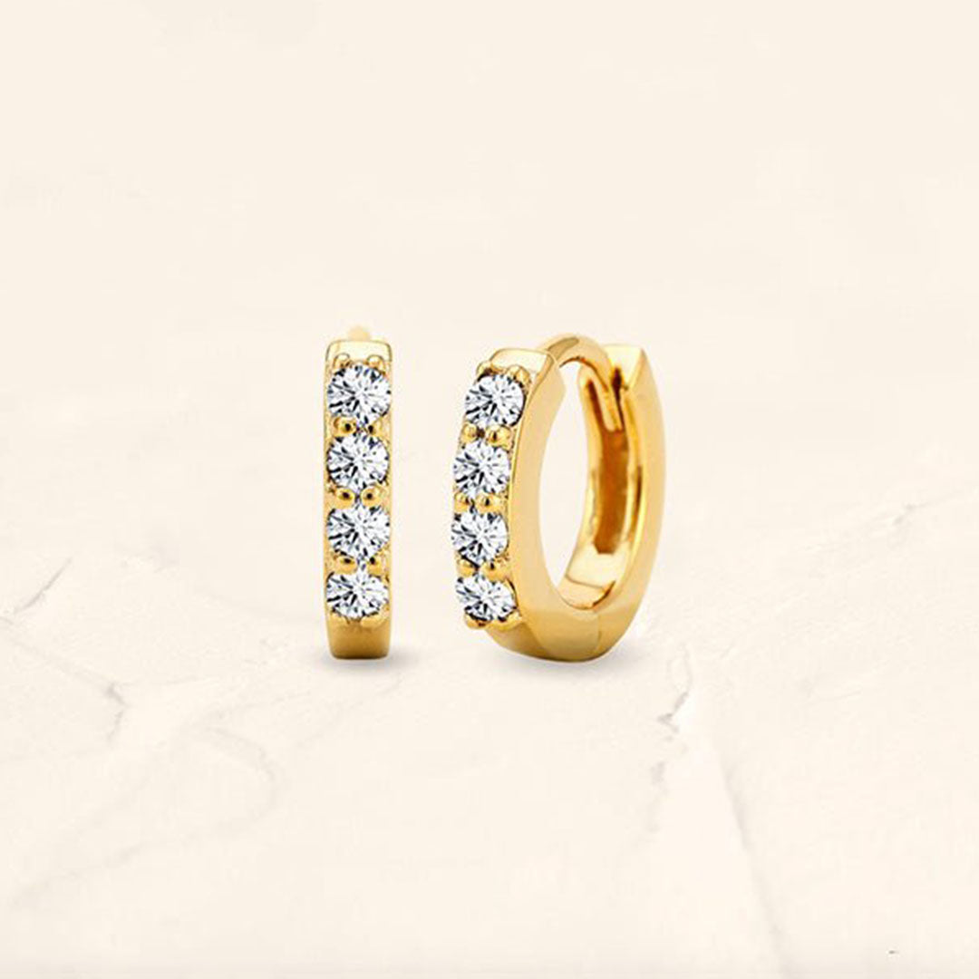 Small Sumitra diamond hoop earrings 18K Yellow Gold