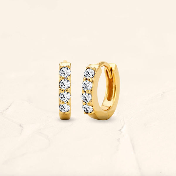 Small Sumitra diamond hoop earrings 18K Yellow Gold