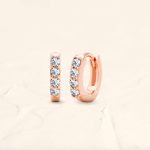 Sumitra diamond earrings in rose gold 18 carats