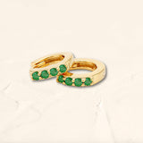 Emerald and gold vermeil Sumitra hoops