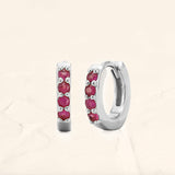 White gold Sumitra ruby hoop earrings