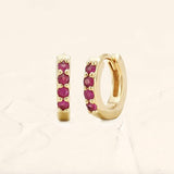 Sumitra Hoops  in 18K Gold Vermeil and rubies