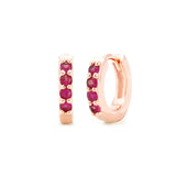 Sumitra ruby hoop earrings rose gold