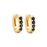 Sumitra yellow gold sapphire hoop earrings