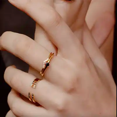Devi Black Diamond Ring