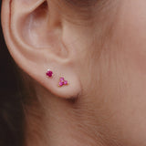 Boucles d'oreilles en rubis assorties