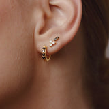 black diamond and white sapphire earrings