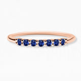 Ring vadha in rose gold set with 7 sapphires