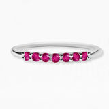 Ring vadha wedding ring in white gold set with rubies