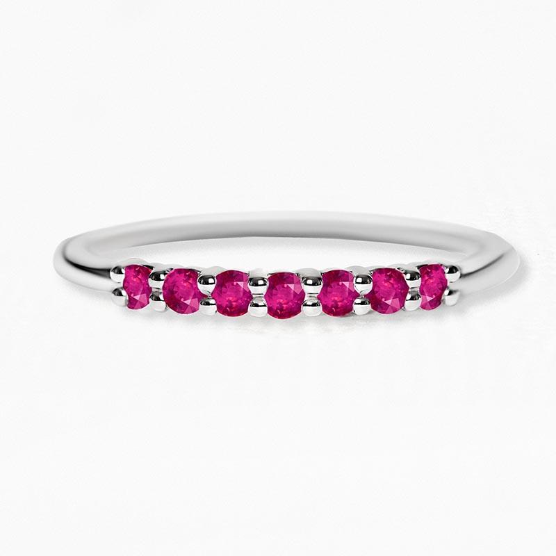 Ring vadha wedding ring in white gold set with rubies