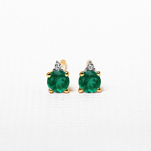 Emerald and diamond Mayuri earrings