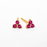 ruby gold vermeil flower earrings