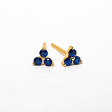 Flower earrings with sapphire