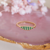 Brami XL geometric ring in emerald